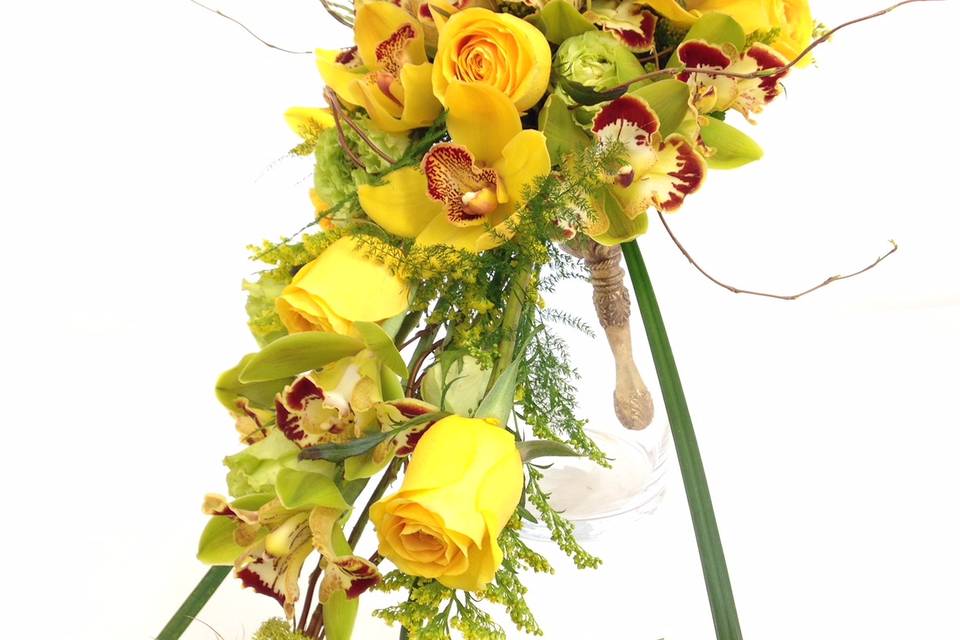 Orchid and rose bouquet
