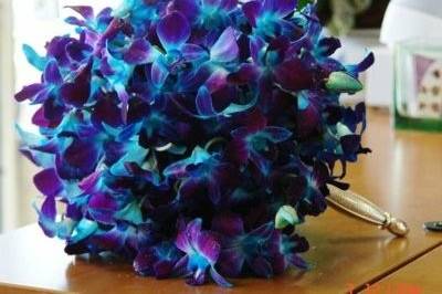 Blue orchid bouquet
