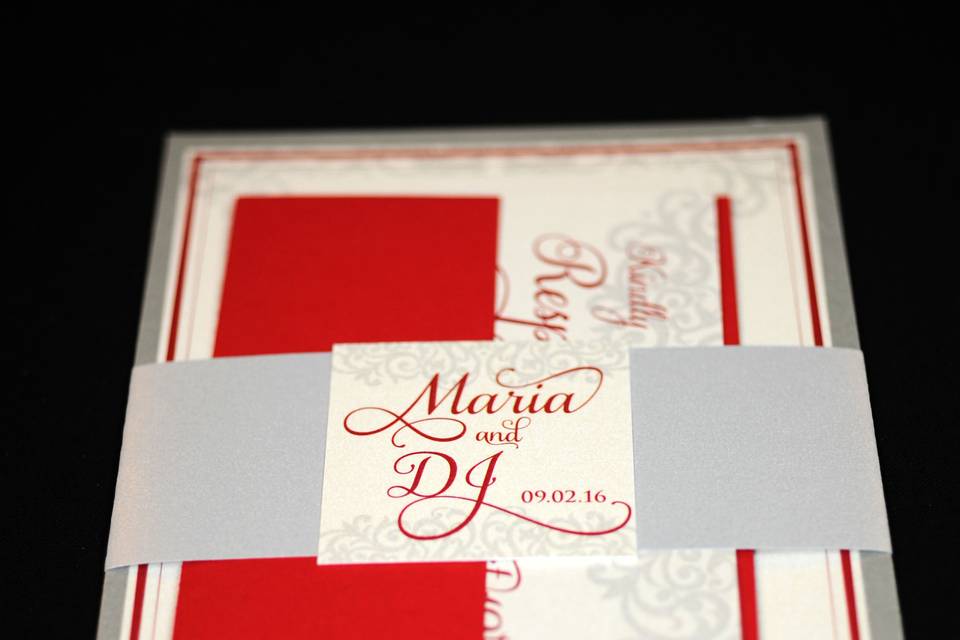 Red and white invitation
