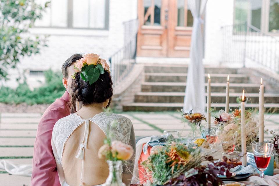 Couple at low table