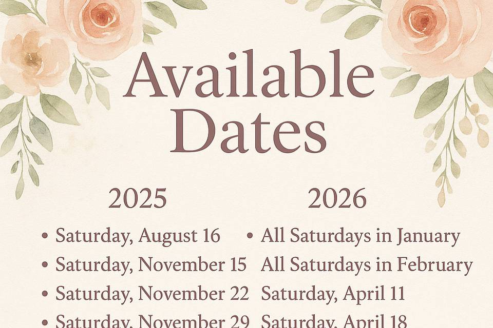 Available Dates