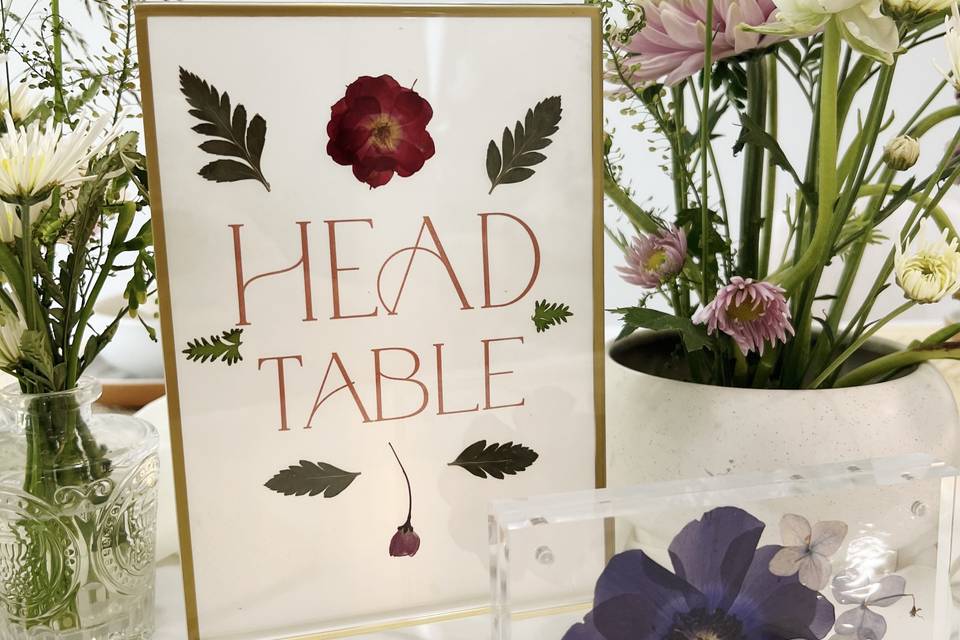 Head table sign