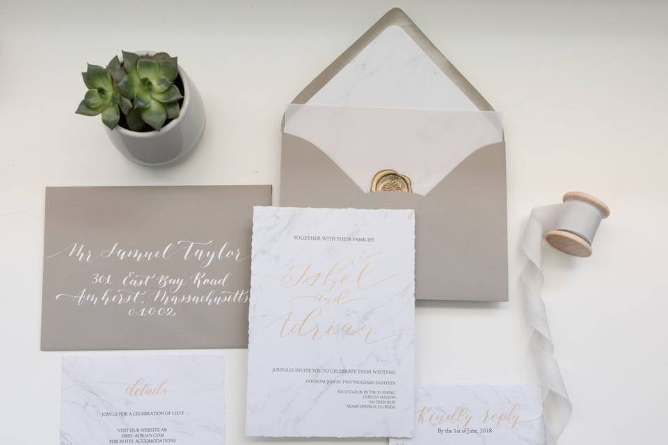 Grey invitation cards