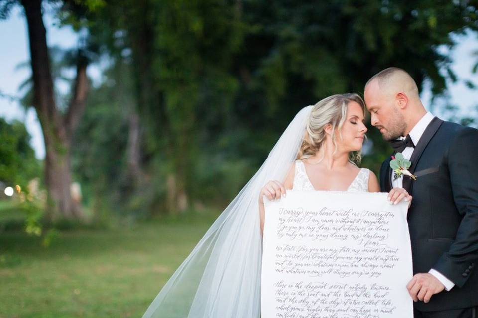 The bride and groom