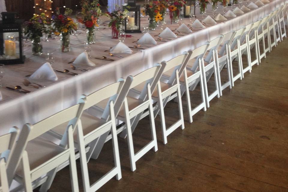 Reception Area - Banquet table