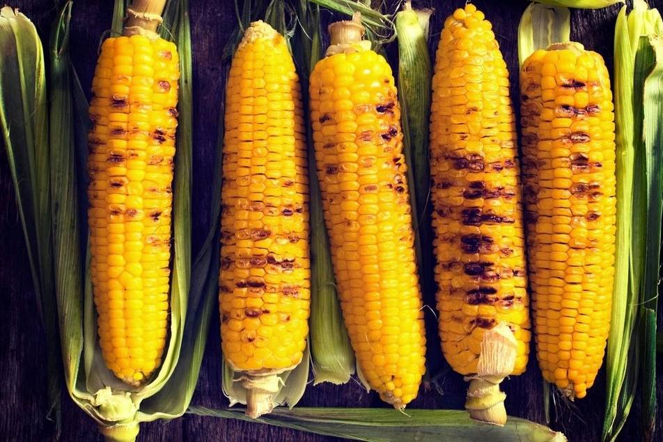 Charred corn on the cob