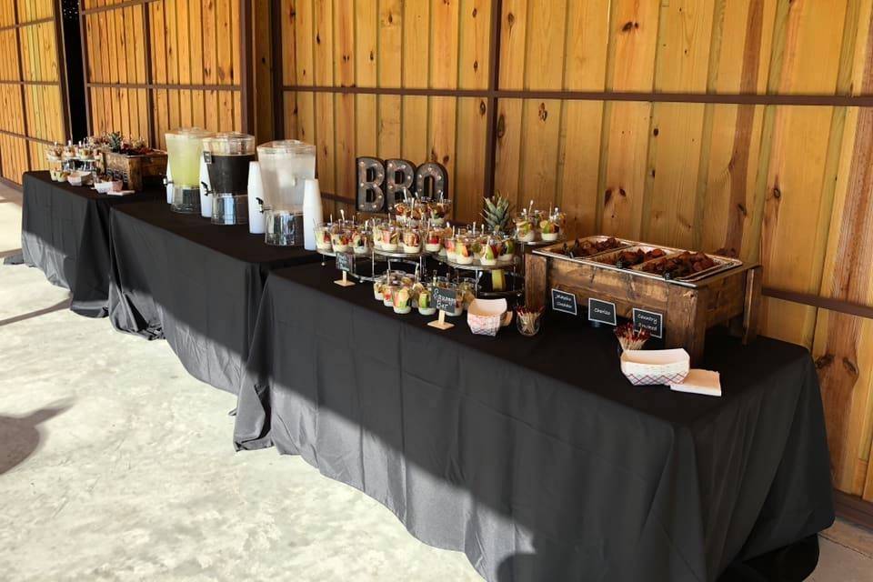 A catering table