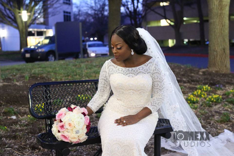 Bride holding her bouquet