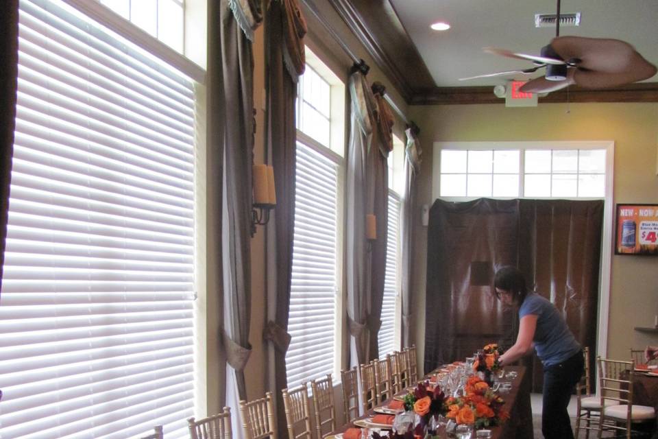 Table set up for the head table