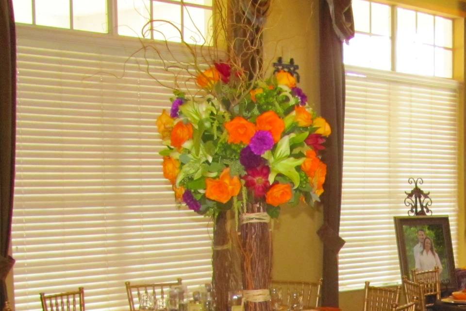 Table setup with centerpiece