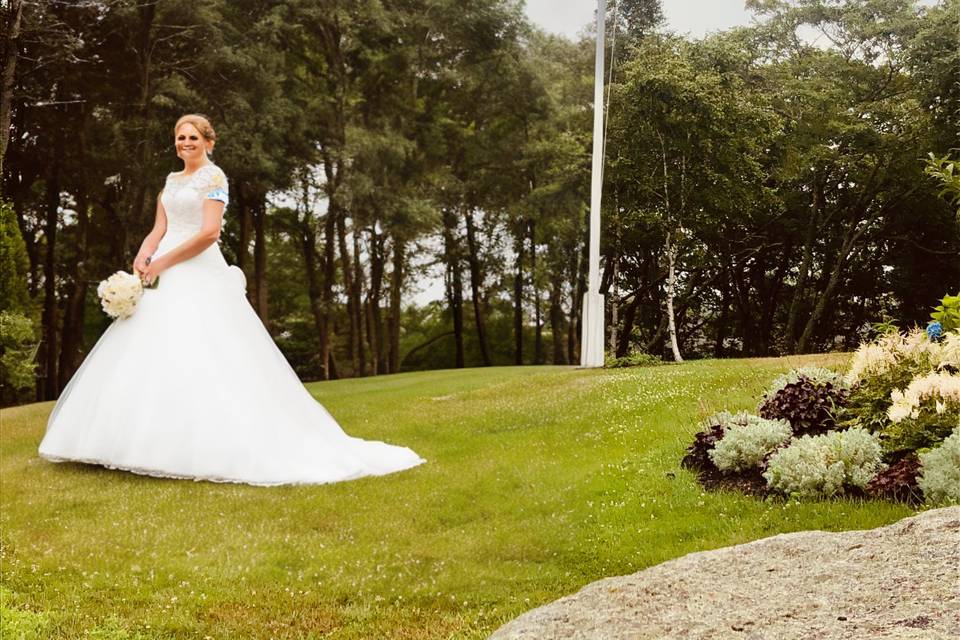 Bride at Flagpole