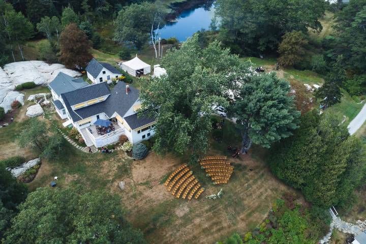 Aisle drone shot