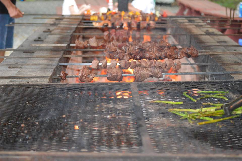 Grill Pit under outdoor covered Pavillion