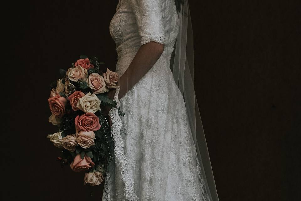 Custom Bridal Gown & Veil