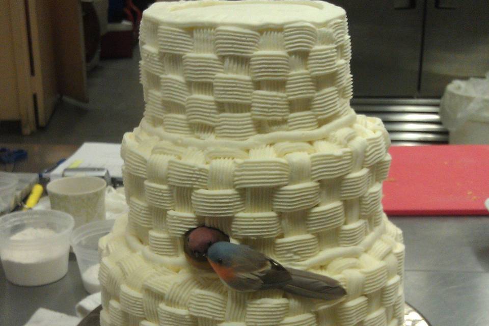 Basket Weave Wedding Cake