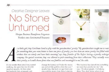 Feature article in Bella Magazine about Amy Certilman and The Perfect Setting. October, 2011
