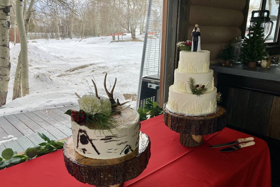 Mountain wedding cakes