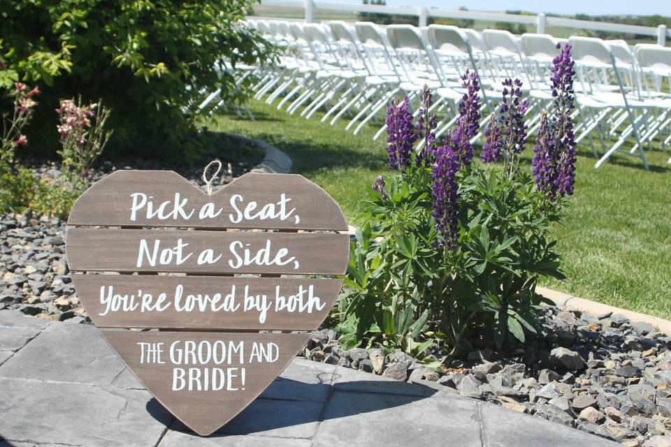 Party Rental Wedding Ceremony 'Pick a Seat Not a Side' Sign - SW Florida -  Exclusive Affair