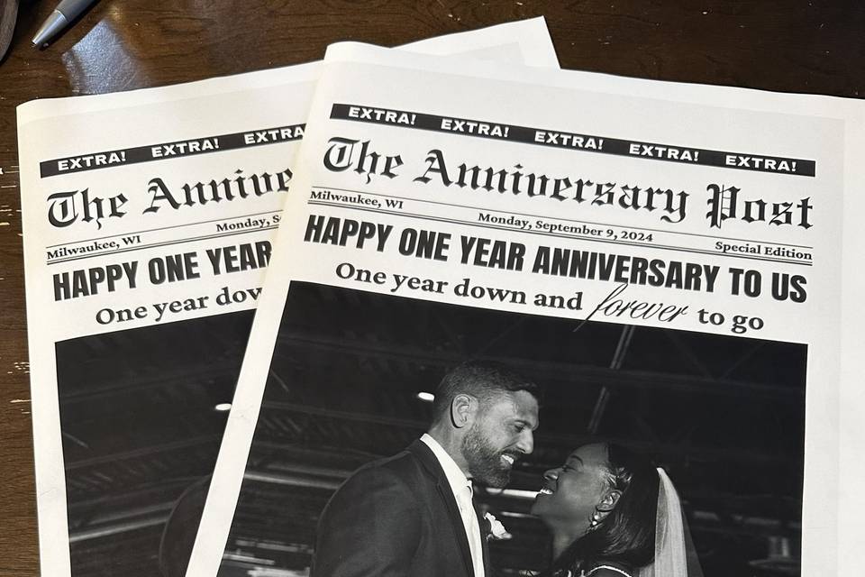 Newspaper Wedding Anniversary