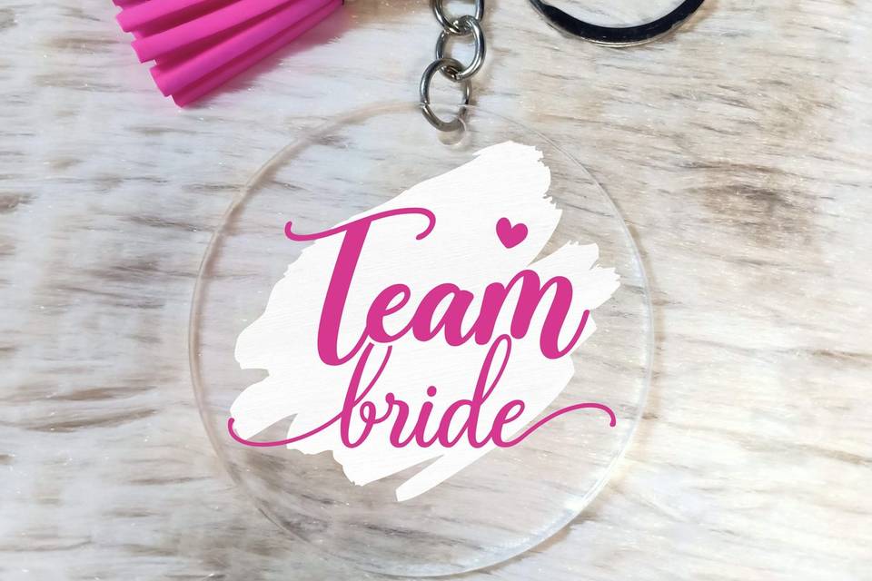 Team Bride Pink Keychain