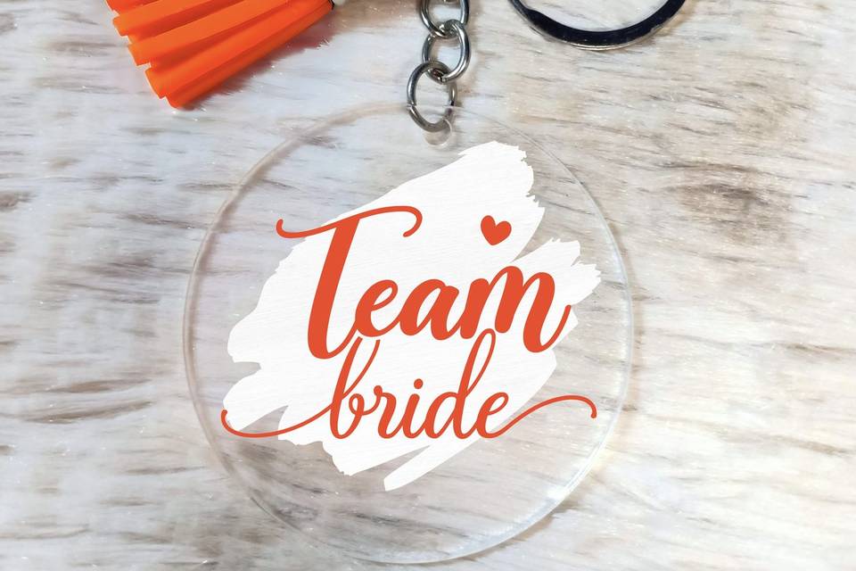 Team Bride Orange Keychain