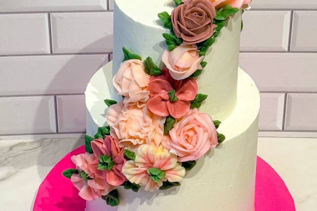 Cascading Floral Cake
