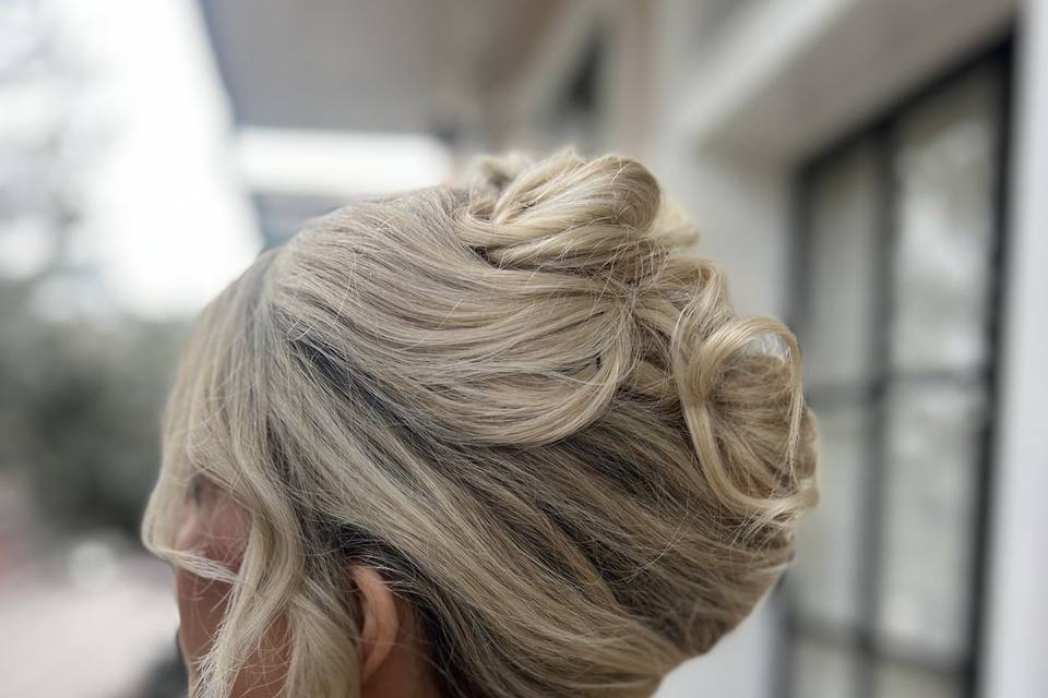 Textured high updo