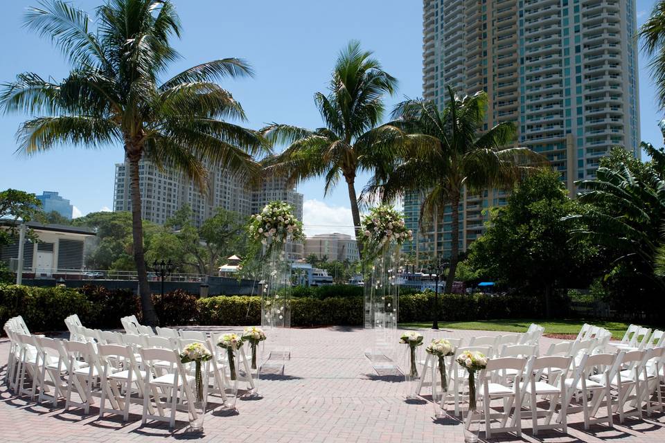 Ceremony on River Patio