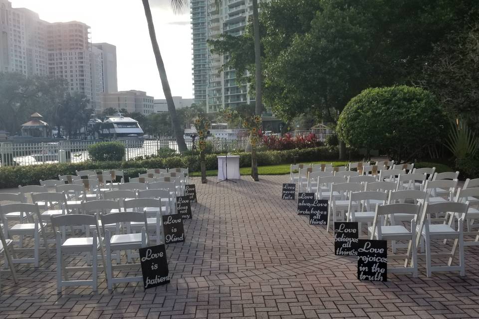 Ceremony On River Patio