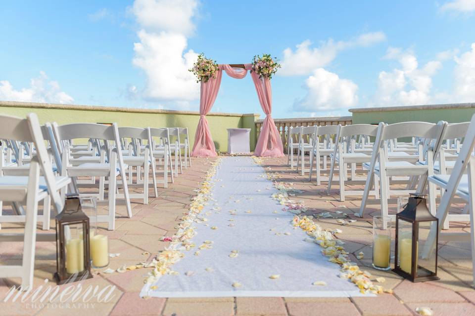 Ceremony on skyline terrace