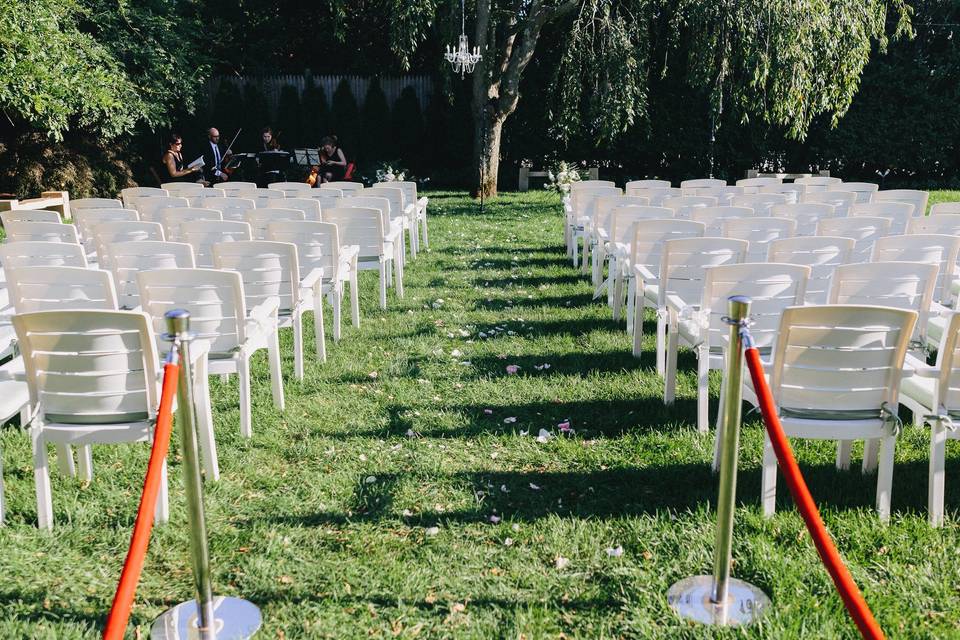 Outdoor wedding setup