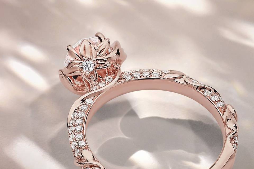 Rose Gold Diamond Shank Ring