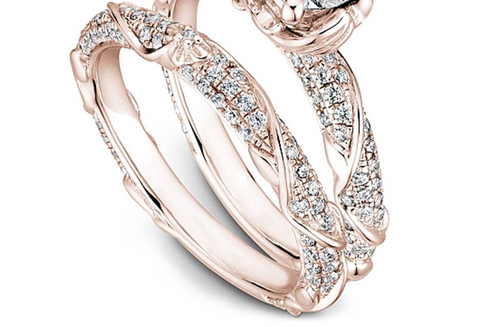 Diamond/Rose Gold Wedding Set