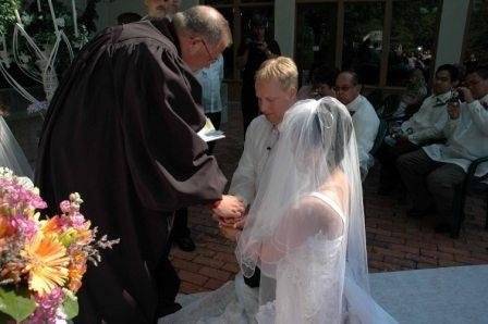 The officiant and the groom