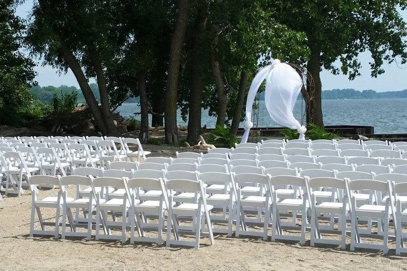 Beach wedding setup