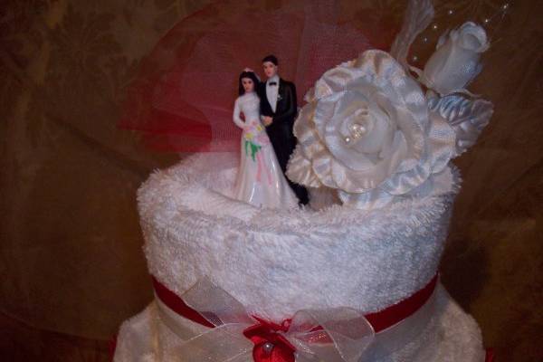 Towel Cakes make a great gift for a wedding shower.