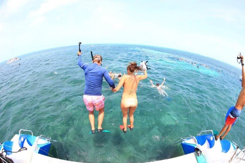 Pre-wedding catamaran cruise