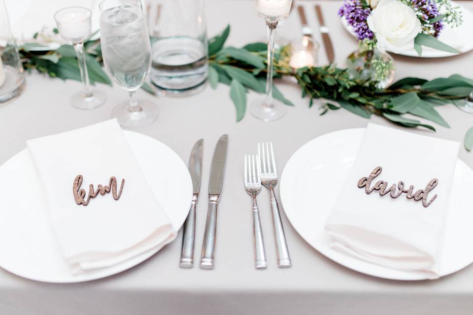 Wedding plate setup