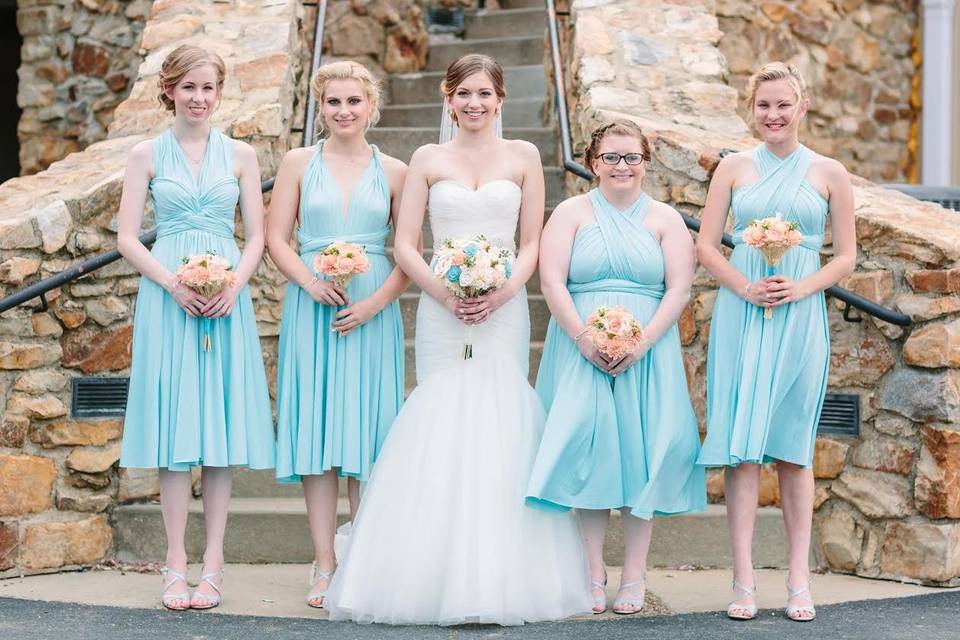 Bride and bridesmaids