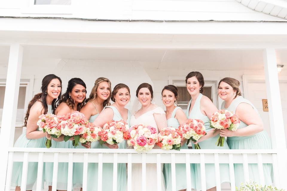 Bride and bridesmaids