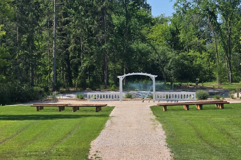 Intimate wedding setup