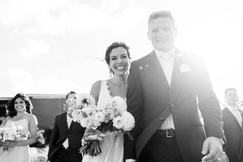 Wedding couple b&w