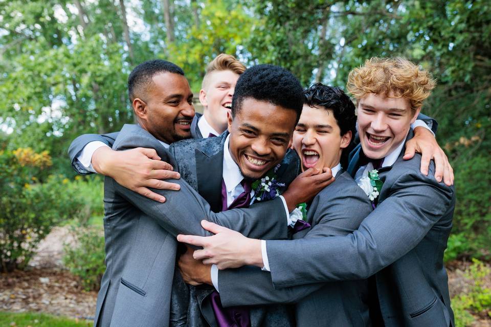 Groomsmen tackle