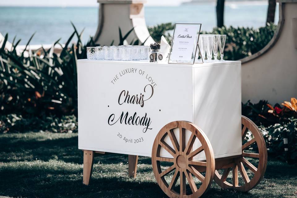 A Cocktail Hour Wooden Cart