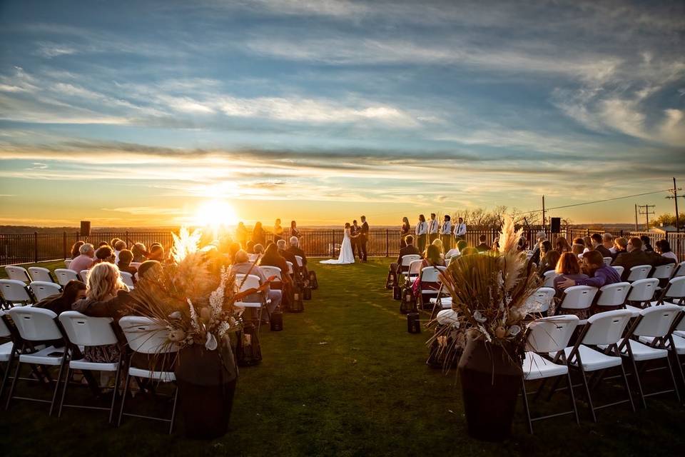 Sunset outdoor wedding