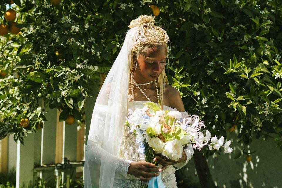 Quiet moment with flowers
