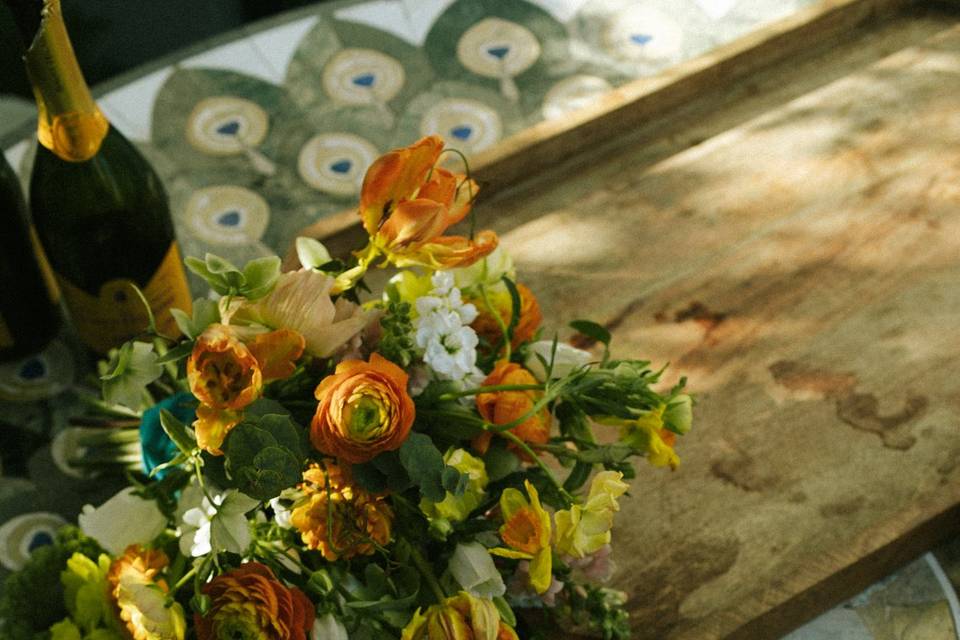 Bouquet left behind