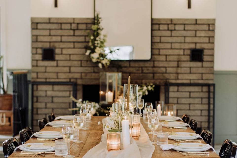 Farm table with runner