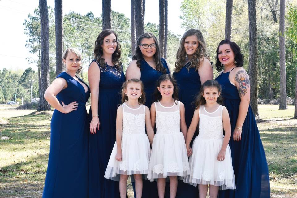 The bridal & flower girl party