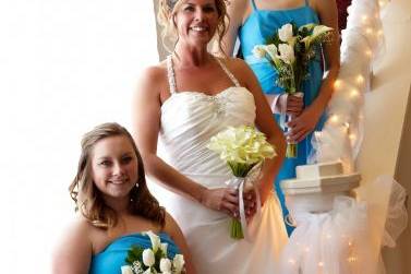 Bride with bridesmaids